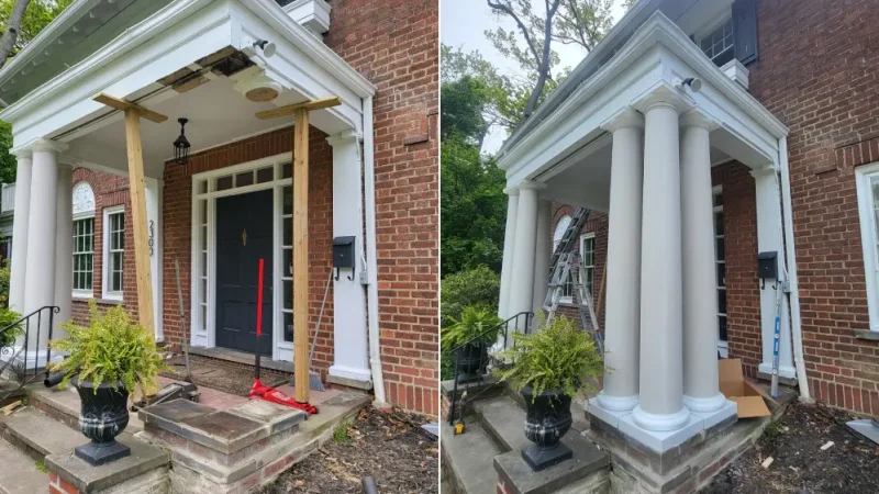 Historic home front porch stunning transformation
